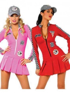 Sexy Red/Pink Race Girl costume SPort Costumes